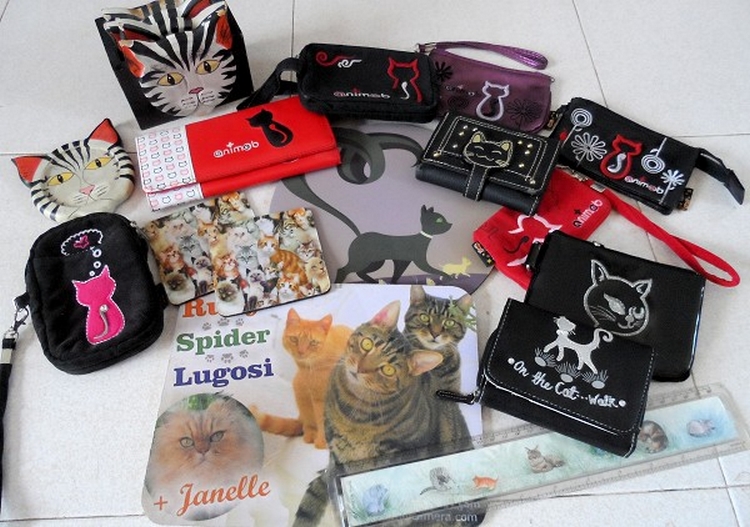 cat purses mousemats ruler