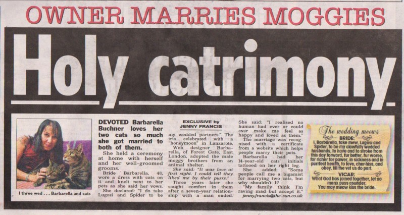 Holy Catrimony - The Sun Article