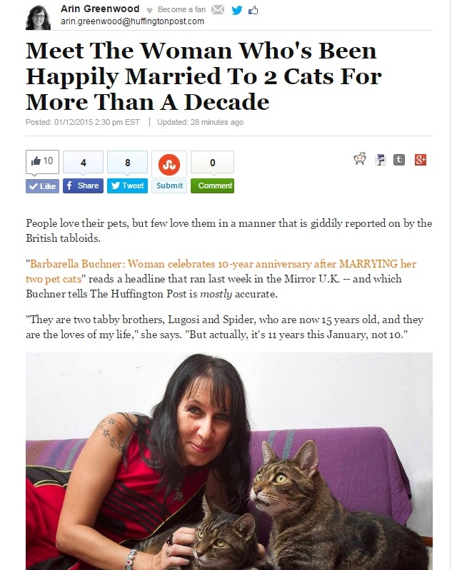 Finally, he truth and nothing but the truth about marrying my cats….